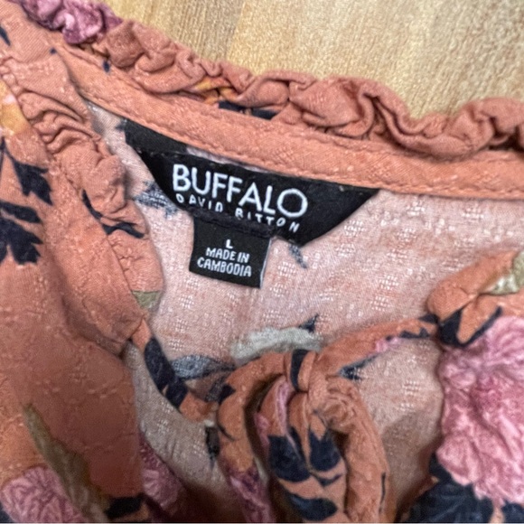 Buffalo David Bitton Floral Blouse - Orange and Pink - Picture 6 of 7